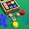 thumbnail image 3 of Juego de dados Pagather con 3 dados de madera y 48 fichas en caja, 3 of 6