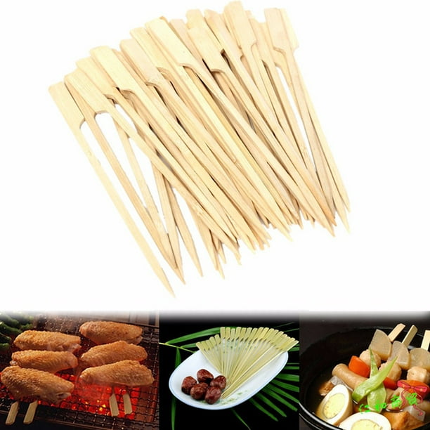 Brochetas De Bambú Para Barbacoa, 100 Uds., Brochetas De Bambú Para Barbacoa, Palitos De Bambú Desechables, Brochetas De Paleta Para Barbacoa