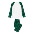 thumbnail image 3 of Family Matching Pajamas Christmas Print Long Sleeve Crew Neck Tops and Casual Plaid Pants Sleepwear, 3 of 9