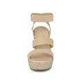 thumbnail image 5 of BLISSFUL STEP Women's Platform Slingback Ankle Strap Espadrille Wedges Heel Sandals, 5 of 6