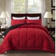 thumbnail image 1 of Juego de edredón DOWNCOOL Queen con 2 fundas de almohada, color rojo y negro, 1 of 2