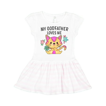 

Inktastic My Godfather Loves Me with Cute Kitten and Flowers Gift Toddler Girl Dress