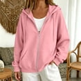 thumbnail image 6 of Zip Up Hoodie Women 2026 Y2K Casual Long Sleeve Oversized Hooded Sweatshirts Fall Winter Comfy Jackets with Pockets Pink M, 6 of 6