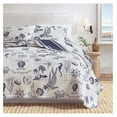 thumbnail image 6 of King Cotton Quilt Set - Coastal Prints - Lightweight Bedding - 3 Piece King/Cal King Reversible Quilt & Shams - All Season, Seacoast Memories, 6 of 6