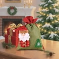 thumbnail image 2 of BinKFF Christmas Burlap Gift Bags with Drawstring Large Christmas Gift Bags Snowman Reindeer Santa Claus Sack Holiday Bags for Candy Treat Goodie Wrapping(11.8 x 7.8 Inch), 2 of 9