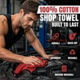 thumbnail image 2 of SupremePlus Red Shop Towels 500 Count Bulk Value Pack, 13 x 14 Inches, Cotton Cleaning Rags for Commercial, Automotive, Garage, and DIY Projects, 2 of 8