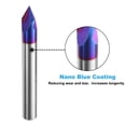 thumbnail image 3 of Unique Bargains V Groove Router Bit 60 Degree 1/4" Shank with Nano Coating CNC Bits 2packs, 3 of 6