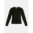 thumbnail image 6 of Scenario Women's Relaxed Slub Tee with Long Sleeves, Sizes XS-XXXL, 6 of 6