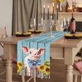 thumbnail image 2 of Table Runners 90 Inches Long Dress Scarves, Cute Pig Farmhouse Coffee/Dining/Kitchen Table Runner for Living Room, Yellow Sunflowers Blue Wooden Vintage Art 13x90 Inch, 2 of 9