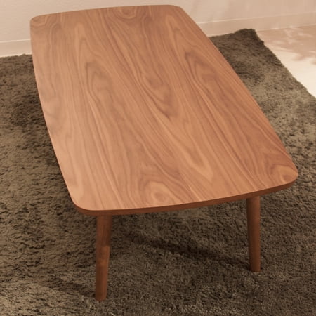 AZUMAYA TAC-229WAL Folding Legs Coffee Center Table, W41.3 x D20.5 x H14.0 Inches, Natural Walnut and Rubber Wood Material, Home and Living, Walnut Color