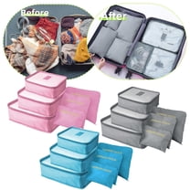 6PCs/Set Travel Bag Clothing Organizer Multifunctional Storage Bag Mesh Packing Cubes Luggage Organizer Bag, Blue