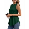 thumbnail image 2 of MOYIKO Women Tank Top Sleeveless Summer T Shirt Casual Loose T-shirt Round Neck Solid Color Green Vest Tee Clothes Size 2XL, 2 of 7