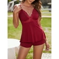 thumbnail image 3 of Sexyfree Women Lace Pajama Set Sexy Cami Pjs Set Sleepwear Modal Camisole Short Sets Nightwear, 3 of 7