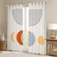 thumbnail image 2 of YST Mid Century Blackout Curtains Abstract Moon Curtains & Drapes, Geometry Striped Curtains White Aesthetic Black Out Curtains, Retro Minimalism Window Drapes Modern Art Bedroom Decor, 2 of 6