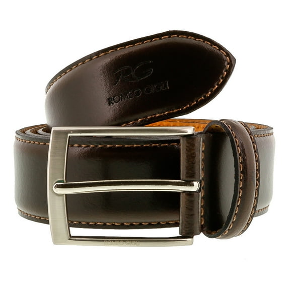 Romeo Gigli C856/35S T.MORO Dark Brown Leather Adjustable Mens Belt