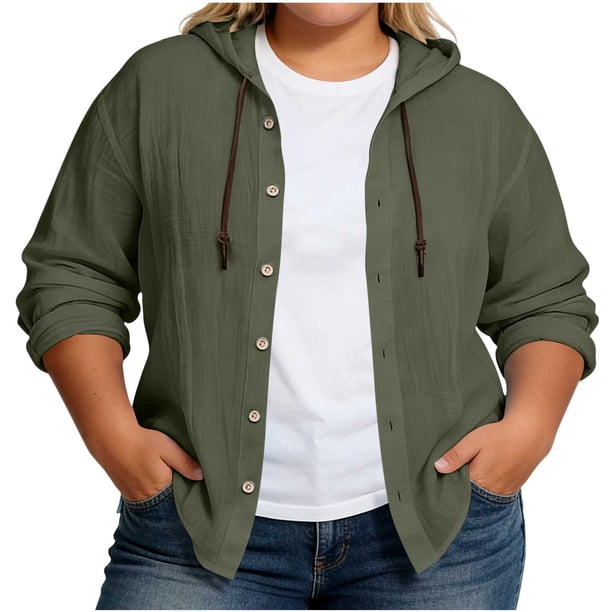 Camiseta con Capucha de Vendaje de Color Sólido con Botones, Suéter de Manga Larga Suave para el Uso Diario de la Primavera