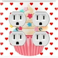 thumbnail image 1 of Metal Light Switch Plate Cover Red Sprinkle Star Cupcake Heart Wallpaper CAK032, 1 of 13