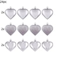 thumbnail image 2 of CuiLiyq 24 Pcs Valentines Heart Ornaments Set, Silver Glitter Heart Shaped Baubles, Romantic Christmas Valentines Tree Hanging Decorations (Silver), 2 of 6