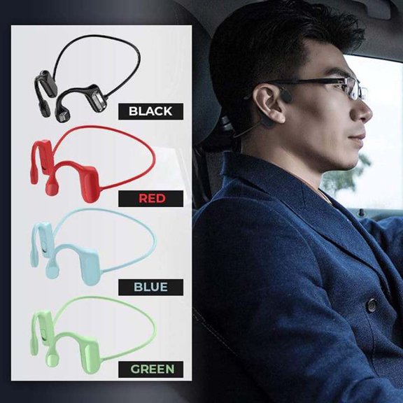 Bone Conduction Headphones, Open Ear Sports Headphones, Wireless Headset with Mic, Bluetooth 5.2, 13H Playtime, IPX5 Sweatproof, Lightweight Secure Fit for Running, Cycling, Gym