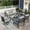 Gray, variant on Alpha Joy 5 Seat Patio Conversation Set Metal Outdoor Furniture Set with Swivel Chairs & Table & 5.75" Thickened Cushions for Backyard, Lawn, Deck, Beige