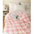 thumbnail image 4 of Ultra-Soft Buffalo Checkerboard Grid Fluffy Microfiber Knitted Baby Blanket Super Cozy Lightweight Checkered Bed Blanket for Sofa Couch Bed Pink 30"X40"¡­, 4 of 6