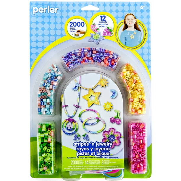 Perler Perles perles Fusionnées Kit, Rayures n Bijoux (80-56016)