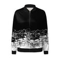 eileial Cropped Jacket Women Zip Up Long Sleeve Floral Printed