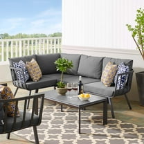 Modway Riverside 5 Piece Outdoor Patio Aluminum Set in Gray Charcoal