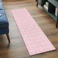 thumbnail image 4 of 2x6 Kitchen Runner Rug, Pink Morocco Non-Skid Rubber Backing Large Rectangle Rugs - Living Room Bedroom Home Office, Geometric Leaf Diamond Lattice Abstract Indoor Floor Mat Carpets Washable Rug, 4 of 9