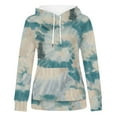 thumbnail image 3 of JSKUMAR Colorful Tie Dye Printed Hooded Sweatshirts Long Sleeve Drawstring Women's Trendy Tops Fall Winter Fashion Hoodies, 3 of 4
