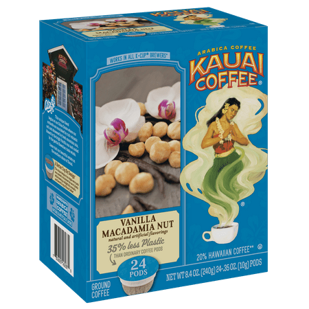 Kauai Coffee Vanilla Macadamia Nut K-Cup Coffee Pods, Medium Roast, 24 Ct