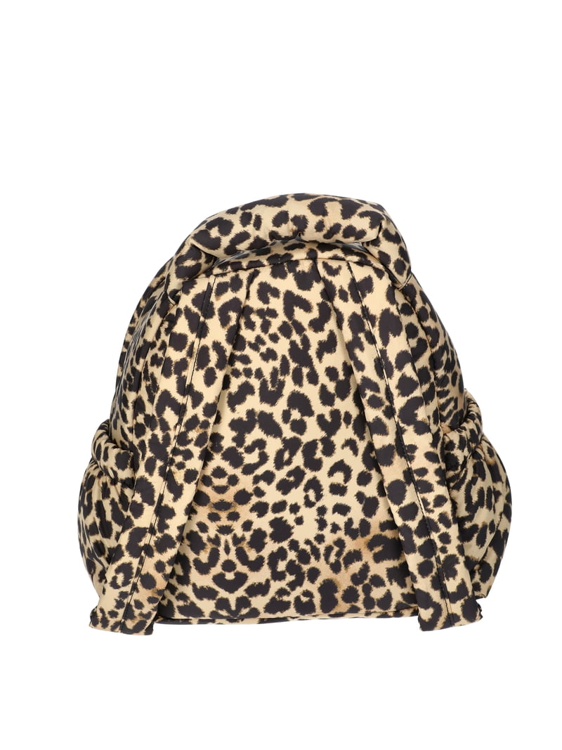 bebe leopard mini backpack No Boundaries Women's Hands Free Puffy Mini Backpack, Leopard