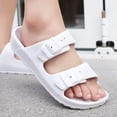thumbnail image 6 of Men's Women's EVA Flat Sandals Adjustable Double Buckle Rubber Slide Sandals, 6 of 14