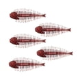 thumbnail image 1 of jinwen Ensemble de 5 Leurres de Pêche Pêcheur pour Eau Douce Extérieur Leurres Souples Réalistes Rouge, 1 of 9