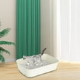 thumbnail image 4 of Cat High Side Sifting Open Prevent Sand Leakage Kitten Potty Tray for Kitty Rabbit White, 4 of 8