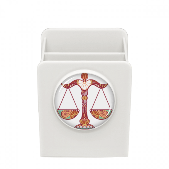 Libra Constellation Zodiac Symbol Desk Pencil Holder Cup Pen Organizer
