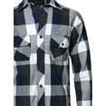 thumbnail image 3 of FashionOutfit Men's Casual Plaid Flannel Woven Long Sleeves Button Down Shirt, 3 of 4