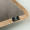 thumbnail image 5 of Phantoscope Linen Tassel Trimmed Farmhouse Series Decorative Throw Pillow, 18" x 18", Gray, 1 Pack, 5 of 7