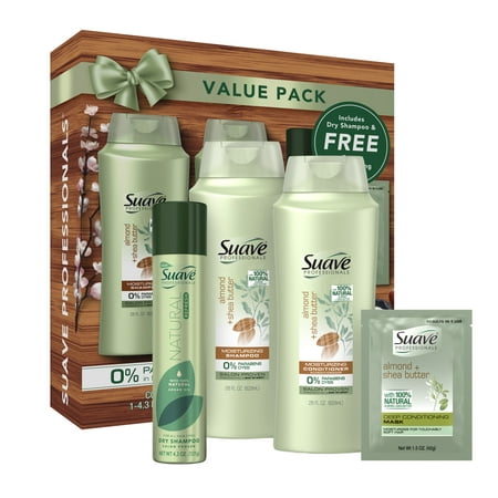 Suave 4-Pc Hair Gift Set Almond + Shea Butter (Shampoo, Conditioner, Hair Mask, Dry Shampoo) ($13.35