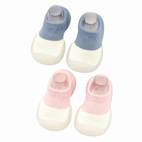 TELOLY 2Pairs Sock Shoes Toddler,11.5Cm Sock Shoes for Baby Boy,Unisex Design Sock Shoes for Baby Girl,Combination1