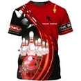 thumbnail image 3 of Personalized Name Bowling Shirts for Women 3D, Bowling Shirts with Name, Custom Bowling Shirts Gift for Bowling Lover (Blue, 2XL), 3 of 9