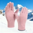 thumbnail image 3 of QSAWXQZ Women's Fleece Velvet Thermal Gloves Solid Windproof Waterproof Warmer Athletic Gloves for Outdoor Pink Free Size, 3 of 6