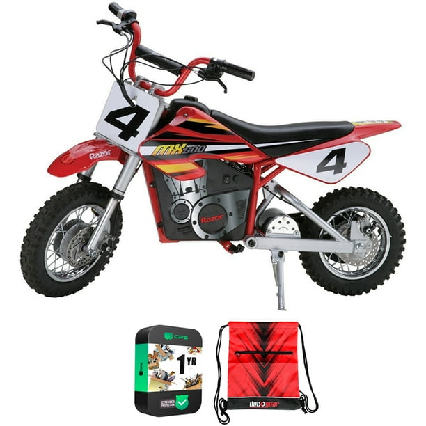 Razor 15128190 MX500 Dirt Rocket Electric Motocross Bike Bundle with 1