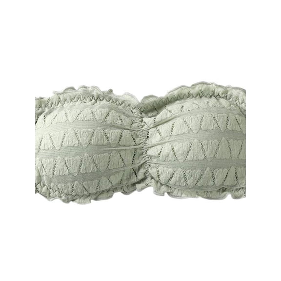 Topumt Women's Floral Lace Tube Top Bra Bandeau Strapless Bras Seamless Stretchy Chest Wrap