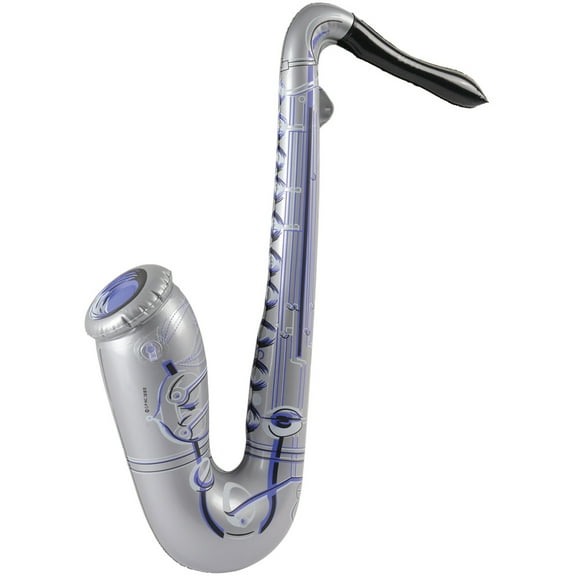22" Inflatable Silver Jazz Instrument Saxophone Costume Accessory