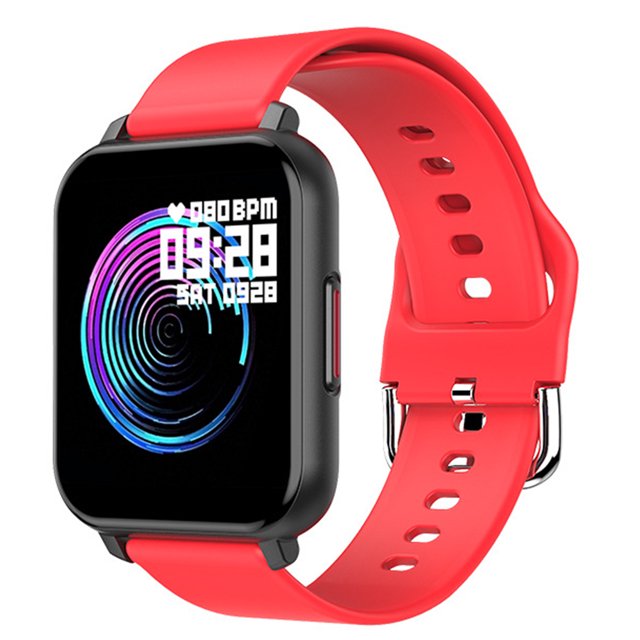 Reloj inteligente compatible con Bluetooth 5.0 Reloj de pulsera de frecuencia cardíaca Pantalla táctil Reloj de presión arterial Reloj de pulsera de oxígeno en sangre, rojo Advancent EL002529-04B
