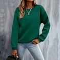 thumbnail image 3 of TKLPEHG Sweatshirts for Women Trendy Crew Neck Sweatshirt Fashion Casual Classic Solid Color Long Sleeve Lightweight Loose Pullover (Green,XL), 3 of 6
