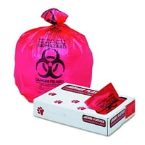 Jaguar Plastics Health Care "Biohazard" Printed Liners, 1.3mil, 33 x 39, Red, 150/Carton