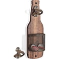 thumbnail image 4 of Abrebotellas montado en la pared de madera vintage con captador de tapas para amantes de la cerveza Abrebotellas de cerveza, 4 of 5