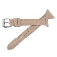 thumbnail image 3 of Genuine Leather Watch Band 22mm Quick Release Elegant Top Grain Replacement Strap Cream/Silver Tone, 3 of 6